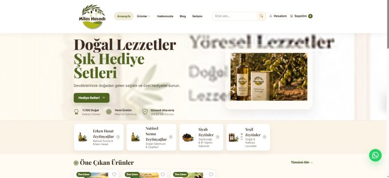 Milas Hasadı web sitesi görünümü
