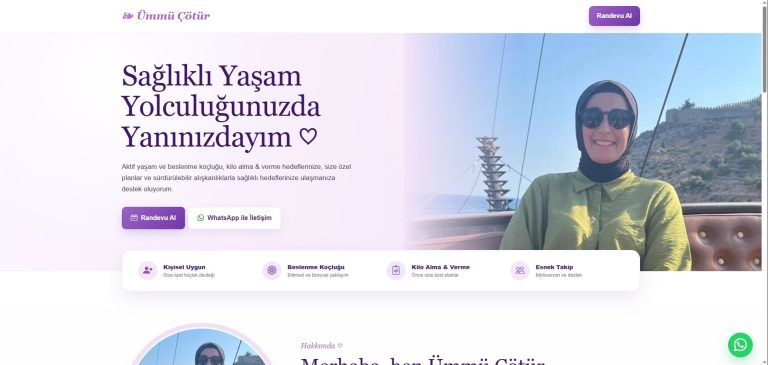 Ümmü Çötür web sitesi görünümü